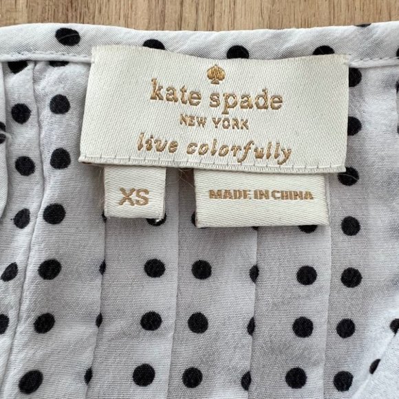 Kate spade short sleeve polka dot silk blouse - Picture 8 of 11